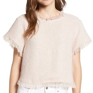 Cupcakes & Cashmere Pale Pink Tweed Blouse